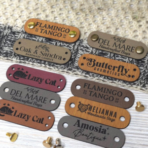 Custom Faux Leather Tag 1.75" x 0.55"