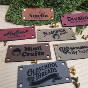 Custom Faux Leather Tag 2.25" x 1"