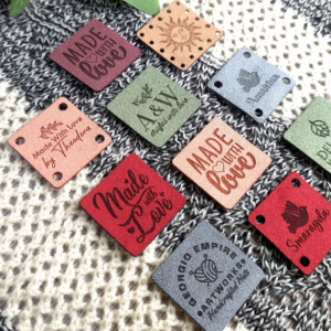 Custom Ultrasuede Tag 1.2" x 1.2"